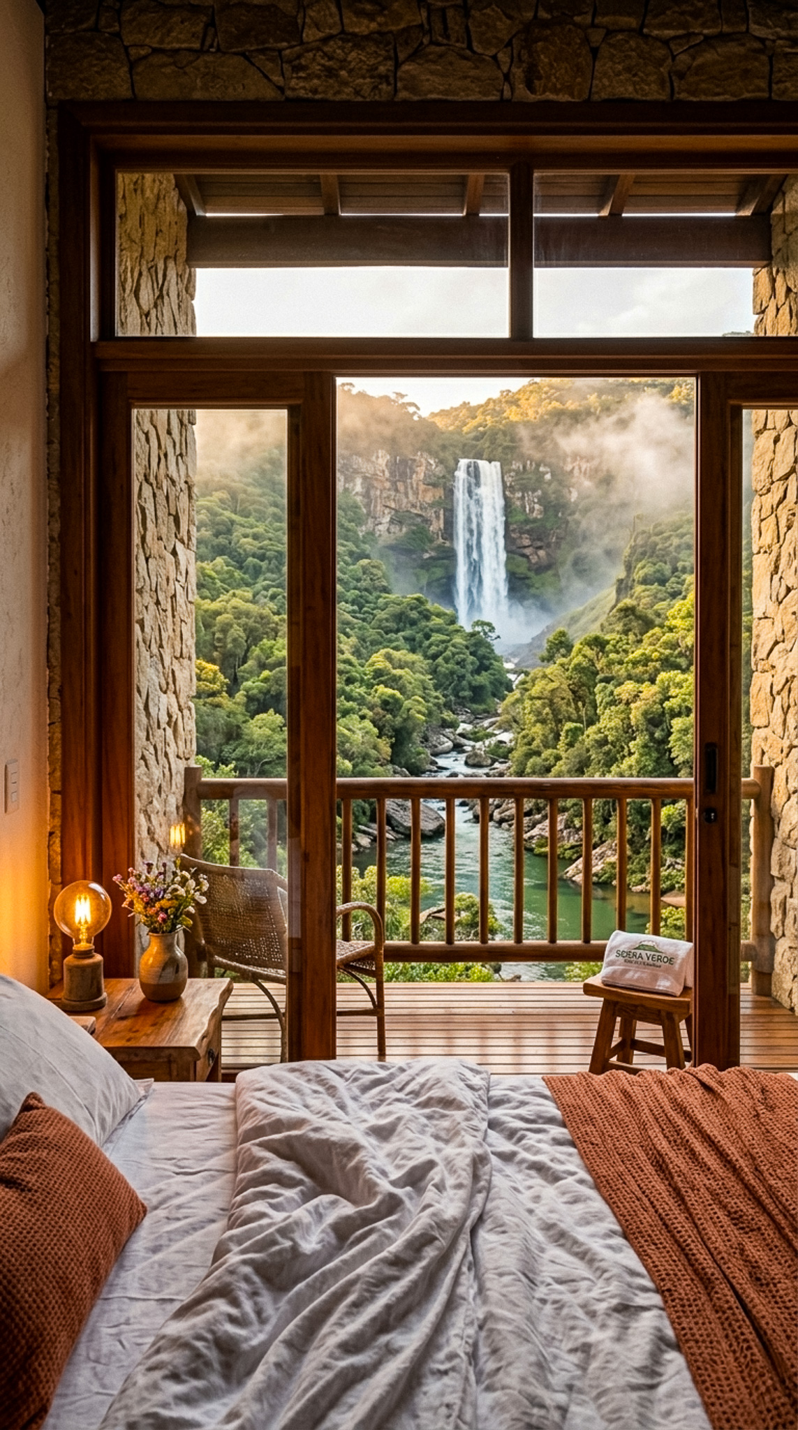 Quarto LuxoVista para a Cachoeira da Serra.
